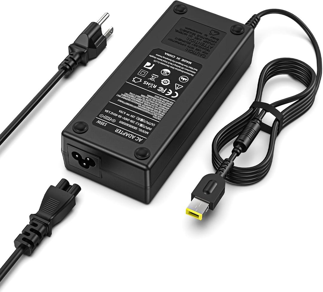 135W USB C Laptop Charger Compatible with Lenovo E440 L440 P1 P50s P51s P15v P16 S3 T431s T15 W540 ADL135NDC3A AC Adapter Power Supply Cord