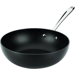 All-Clad Hard Anodized Expert Nonstick 10-Inch Wok Pan, Stay-Cool Handle, Dishwasher-Friendly, Oven-Safe Up to 500°F, Wok for Stir Fry, Induction Ready, Compatible with All Cooktops, Black