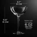 Vintage Crystal Champagne Coupe Glasses | Set of 6 | 4-5 oz Classic Cocktail Glassware - Martini, Manhattan, Cosmopolitan, Sidecar, Daiquiri | 1920s Speakeasy Retro Style Saucers | Storage Box