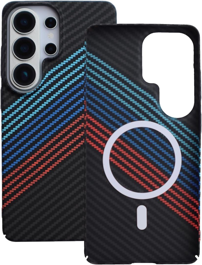 Designed for Samsung Galaxy S26 Ultra Case, Compatible with Mag-Safe, S26 Ultra Phone Case Slim Carbon Fiber, Case for Samsung S26 Ultra Shockproof Strong Magnetic Cover, Wireless Charging (Blue)