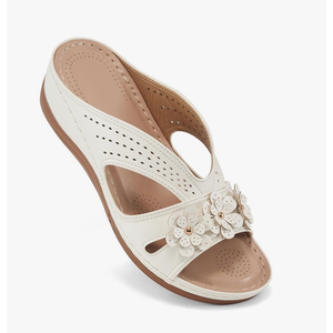 Ecetana Sandals for Women Wedge Shoes: Slip On Dressy Summer Comfortable Slides Sandals Lightweight Memory Foam Platform Shoes, 36