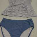 Eomenie Womens Halter Tankini Bathing Suit Ruched Tummy Control Two Piece Swimsuit with Bottom, M