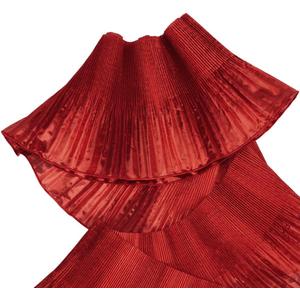 FINGERINSPIRE 3 Yards 3D Gradient Pleated Ruffle Lace Trim 6.1inch Wide Red Chiffon Decorative Ombre Tulle for Bridal Wedding Sewing Craft Decor