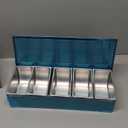 Pizza Topping Station, Condiment Station, Stainless Steel Pizza Topping Station with 5 Removable Containers for Salad Bar and Nacho Bar Topping Station and Grill Table