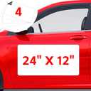 4 Pack Blank Car Magnets, 24" x 12" Car Door Magnets Signs, Rounded Corners Magnetic Vehicle Sign for Car to Advertise Business and Cover Company Logo, Prevent Car Scratches & Dents