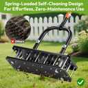 Manual Lawn Aerator, All Metal 21 Tines, Self-Clean | Heavy-Duty All Metal, Spring-Loaded Self-Clean, Adjustable Height for Garden, Lawn, Yard
