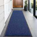 OLANLY Front Door Mat Indoor Outdoor Entrance, Waterproof Heavy Duty Doormat, Fade Resistant, Low Profile, Easy Clean Patio Porch Welcome Floor Mats for Entry, 59"x20", Blue