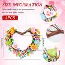 Valentine Candle Rings, 4 Pcs Conversation Heart Decor for Pillar Candles, Pink Felt Mini Wreath with Love Messages for Table, Cabinet, Candy Heart Centerpiece, Wedding & Home Decor