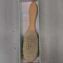 Natemia Wooden Baby Hair Brush - Natural Goat Hair Bristles - Gentle Soft Bristles for Scalp Massage - Cradle Cap Comb for Flake Removal - For Baby Grooming Kit & Toddler Hair Brush