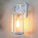 LONEDRUID Dusk Dawn Sensor Outdoor Wall Sconce White Exterior Porch Lantern, 1 Pack
