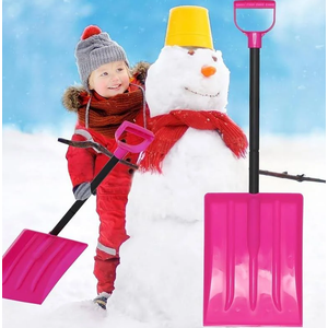 Kids Snow Shovel with D-Grip Handle, Aluminum Blade, Toddler Snow Shovel for Car Trunk, Emergencies, Driveways, and Car Snow Removal. (Age 3+)