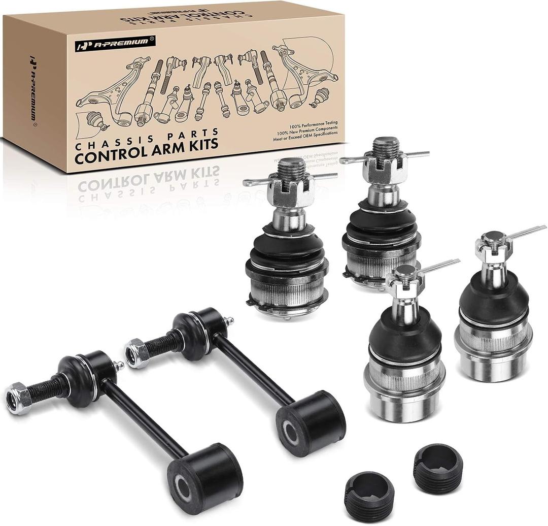 A-Premium 6Pcs Front Suspension Kit, Sway Bar Link, Upper & Lower Ball Joint, Compatible with Jeep Wrangler 2007-2017, Wrangler JK 2018
