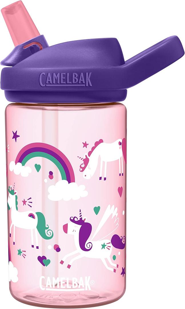 CamelBak Eddy+ Kids Bite Valve Straw Tritan Water Bottle | Kids, with Tritan (Unicorns)