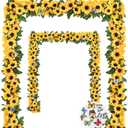 BLEUM CADE 4 Pack 30Ft Artificial Sunflower Garland Vines with 3D Butterfly, Fake Sunflowers Decor for Wedding Baby Shower Birthday Party Decorations, Yellow Flower Garland for Kitchen Bathroom Decor