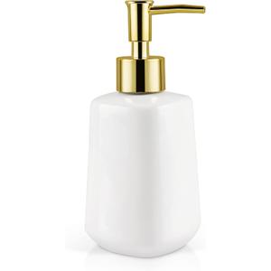 Natheeph Dish Soap Dispenser, Hand Soap Dispenser Ceramic Bottle, Refillable Liquid Great for Kitchen Dish Soap, Hand Soap, Essential Oil & Lotion (Bright White)