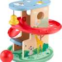Fisher-Price Wood Baby Toy Treehouse Ball Run, 2-Piece Wooden Activity for Developmental Play Infants & Toddlers Ages 9+ Months