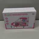 Doloowee DIY Dollshouse for Girls 4-8 - 2-Story House with 3 Themed Rooms, 2 Dolls, 4 Dogs, Slide & Yard - Dolls House Toys for Imaginative Play