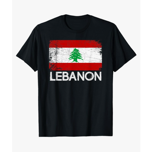 Lebanese Flag Lebanon TShirt (S, Black)