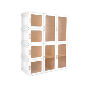 ANTBOX Portable Wardrobe Closet Storage Organizer for Clothes,Transparent Door Panels,Suitable for Living Room, Bedroom,Plastic Wardrobe with Magnetic Door and Easy Assembly 12 Cubes