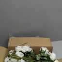 Hananona 50 Pcs Artificial Roses in Bulk, Fake Velvet Silk White Roses Realistic White Roses for Wedding Centerpieces Flower Arrangement Home Decor (50, White)
