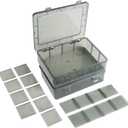 Vidifor 2 Pack Plastic Storage Organizer Box, Storage Container, Jewelry Organizer, Parts Storage Box with Dividers for Crafts, Beads, Buttons, Ornaments, Metal Parts, and More (12 Grids 2 Pack)