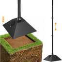 Steel Tamper 8"x8" with 49" Handle, Ground Tamper Tool Fillable Steel Base, Heavy Duty Compactor Tool Adjustable Length, Rubber Grip for Soil,Asphalt,Ground,Gravel,Paver,Yard and Blacktop Repair