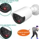 WALI Dummy Fake Simulated Surveillance Security CCTV Dome Camera Indoor Outdoor with One LED Light, Warning Security Alert Sticker Decal (TC-W4), 4 Packs, White