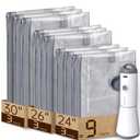 Vacbird Vacuum Bags for Travel with Rechargeable air Pump, Carryon Size Compression Packing Bags for Luggage and Suitcase, Space Saver for Clothes and Clothing 15 Combo Travel Size