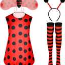 Geyoga Ladybug Costume Women Set Lady Bug Costumes for Women Adult Cosplay Accessories (Medium)