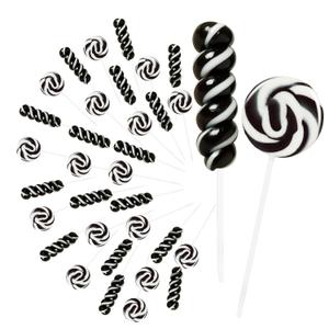 2 x Black Swirl Lollipops 32 PK, Twisty & Swirl Individually Wrapped Lollipops Sucker Candy Bulk, Candy Birthday, Halloween Suckers Lollipops Snacks, Trick or Treat, Candy Buffet Blackberry Flavor (EXP 06/14/27)