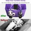 2 x OUTXE 2 Pack Bogg Bag Cup Holder for Stanley, Large Drink Holder Compatible with All Bogg Bag, Adjustable Cup Holder Attachment, 40 oz Water Bottle Accessories for Simply Southern Bogg Bag (#1-Black)