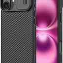 Nillkin for iPhone 16 Case with Slide Camera Cover, [Upgraded Camera Lens Protection] Slim Shockproof Protective Phone Case for iPhone 16 6.1 inch, Black