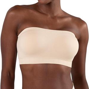 Truekind Wireless Strapless Bra, Bandeau Bra, Small to Plus Size Strapless Bras for Women, Tube Top, Medium: 28D, 30C, 30D, 32B, 32C, 34A, 34B, Beige 