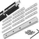 12pcs 2020 Extrusion Straight Connector Joining Plate Corner Bracket 2020 Hardware T-Slot Accessories V-Slot with Screws for 8020 Aluminum Profile 3D Printer Frame Spare Parts Silver
