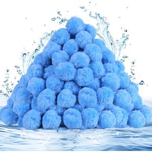 Askyli 2.9 lbs Pool Filter Balls for Sand Filter, Reusable Pool Sand Filter Balls, Efficient Pool Filter Sand, Suitable for All Sand Filter System (Equals 100lbs Pool Filter Sand) - Light Blue