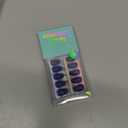 BTArtbox Press On Nails Short - Navy Blue Press On Nails, Short Oval Fake Nails with Nail Glue, Natural Soft Gel Nail Kit, Natural Reusable Glue On Nails in 16 Sizes, Mystic