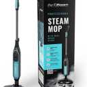 Pursteam ScrubMaster Steam Mop with Dual Scrubbing Head, LED Headlights, Adjustable Steam Control, Anti-Slip Swivel Head, Cable Holder & Upright Lock