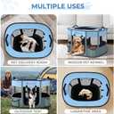 Foldable Dog Cat Playpen, Portable Dog Crate for Puppies, Cat, Puppy Play Pen for Indoors, Kennel Tent Crate for Indoor Outdoor Travel Camping Use with Carrying Case (Blue, L)