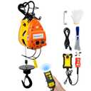 1100lbs Electric Hoist Winch,1500W Portable Power Winch CraneHoist Lift,98ft Lifting Height,2-in-1 Wire Remote Control/Wireless Remote Control, 36ft/min,for Warehouss, Garage, Factory