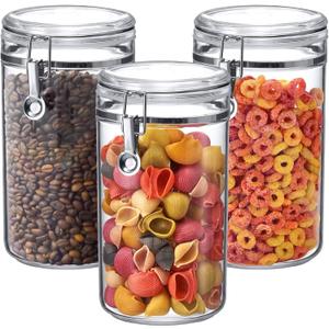 Amazing Abby - Cathy - 70-Ounce Plastic Canister (Set of 3), Plastic Airtight Food Container, Stackable for Pantry Storage, BPA-Free and Shatter-Proof, Perfect for Home and Commercial Use