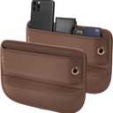 Universal Fit Car Seat Gap Filler Organizer, Premium Leather Car Organizers and Storage Car Accessories for Women/Men, Adjustable Gap Filler for Car SUV Truck (Brown, 2 Pack)