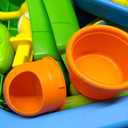 Toddler Water Table - Sensory Table for Kids with 28 Piece Sand Water Toy Set, Outdoor Water Play Table with Rain Shower Sprinkler, Summer Birthday Gift STEM Toy for Boys Girls Ages 3 4 5 6 7 8