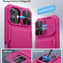 ATATOO for iPhone 17 Wallet Case with Card Holder (3-5 Cards) & [RFID Blocking] & Sliding Camera Cover, Military Grade Drop Protection, Women Men Cute Cover Case for iPhone 17 6.3" 2025, Hot Pink