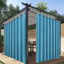 HolidayIdeas Extra Wide Outdoor Curtains for Patio Waterproof, 2 Panels - 110 x 84 Inch - Privacy & Light Filtering Curtains Grommet Outside Curtains for Porch, Gazebo, Pergola, Backyard (Teal