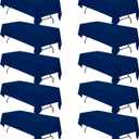 BRILLMAX 10 Pack Navy Blue Tablecloths for 8 Foot Rectangle Tables 60 x 126 Inch - 8ft Rectangular Bulk Linen Polyester Fabric Washable Cloth Cover for Wedding Reception Banquet Birthday Party