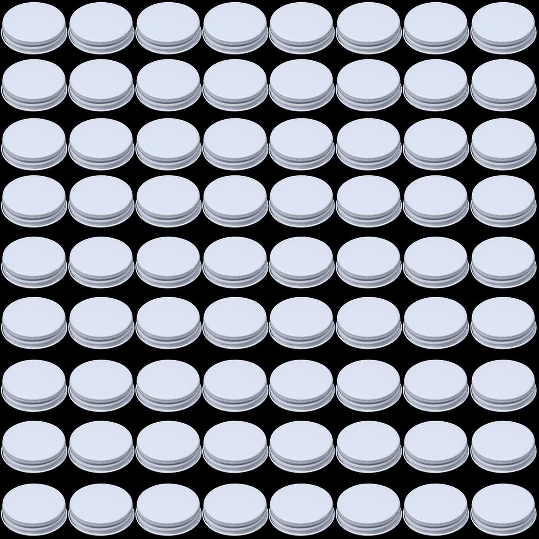 Patelai 72 Pieces 38 mm White Growler Caps Lids, Tinplate Metal Screw Caps with White Filling Glue Fits for Most 1/2 and 1 Gallon Jugs