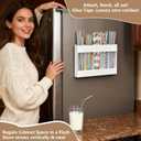 9.5'' Large Acrylic Straw Holder for Cabinet Door  Reusable Straw Organizer Storage Dispenser, Space-Saving Kitchen Accessories with Strong Adhesive, Transparent Cupboard Door Mounted Container