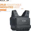 CAP Barbell Adjustable Weighted Vest | 20lbs| Heavy-Duty Workout Vest with Removable Iron Weights for Strength Training, Cardio, Running, and Calisthenics, 20-pound Short