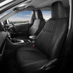 for Toyota RAV4 Seat Covers 2013 2014 2015 2016 2017 2018 RAV 4 XLE SE Limited Platinum Adventure (not for LE&Hybrid) - Custom Leather Car Seat Covers Full Set - Black
