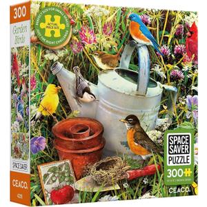 Ceaco  Garden Birds - 300 Piece Jigsaw Space Saver Puzzle  Puzzles for Smaller Spaces and Surfaces